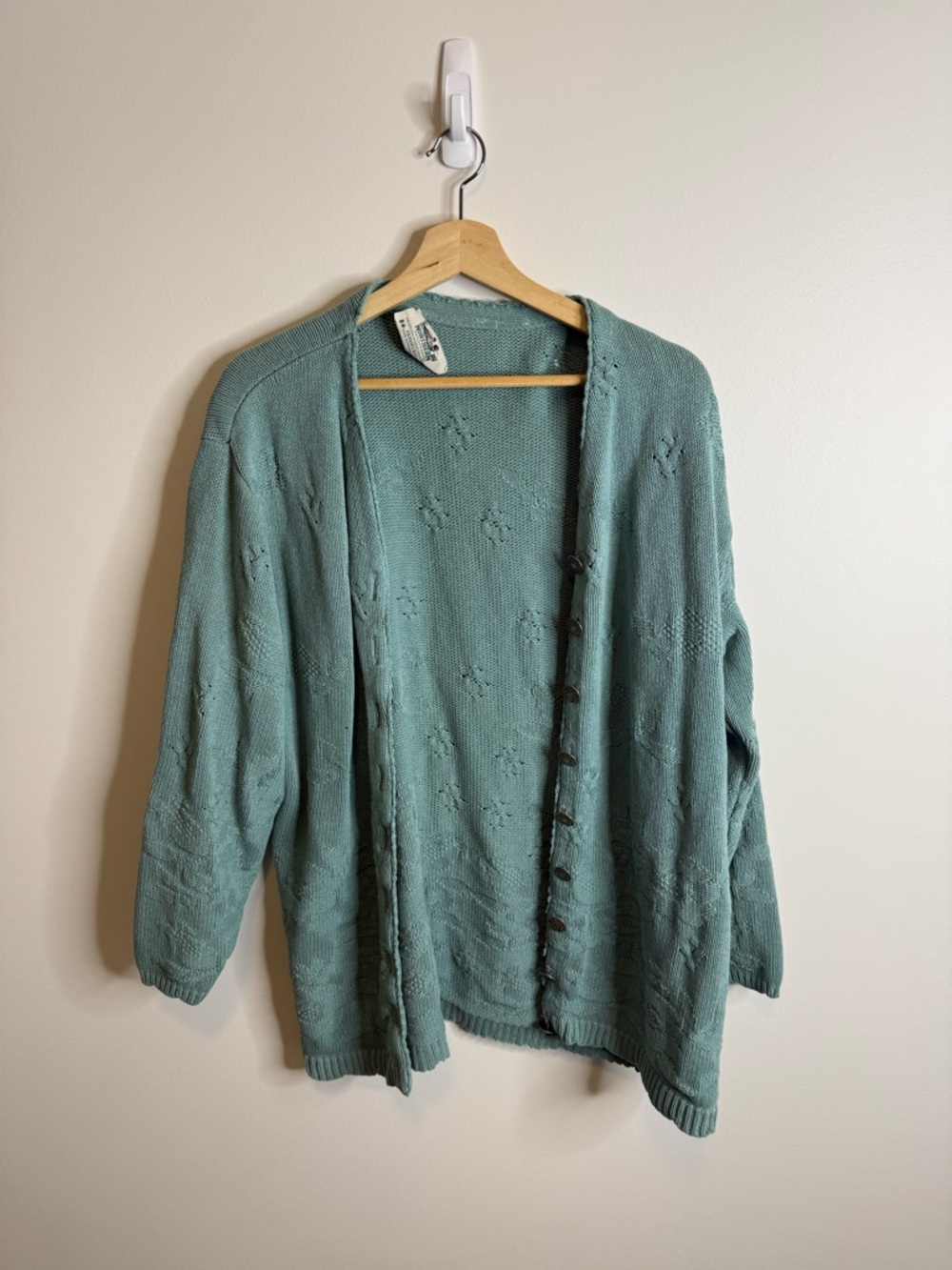Northern Reflections Teal Green Button-Front Knit Cardigan